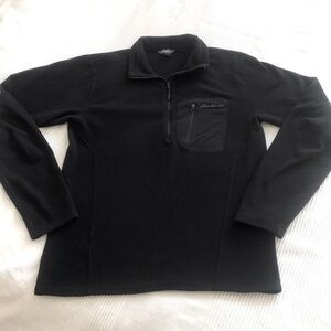 Eddie Bauer Black Polartec 1/2 Zip Fleece Size Small